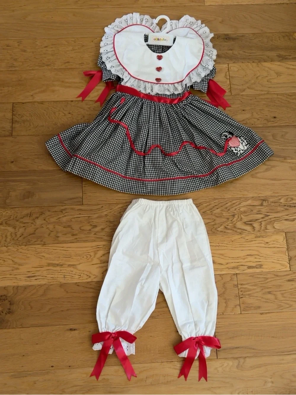 Vintage Girls Gingham Dress w/ Matching Pantalettes Estimated 2T/3T • Late 1980